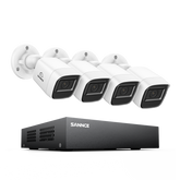 8 Channel 5MP Wired Security Camera System - Hybrid DVR, 4pcs 2MP Bullet Cameras, Outdoor & Indoor, Smart Motion Detection, Remote Access